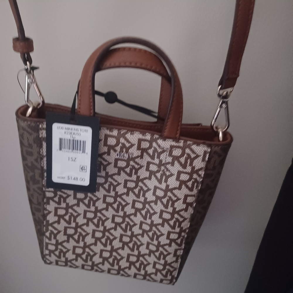 DKNY Monogram Crossbody Bag - Brown - Picture 3 of 3